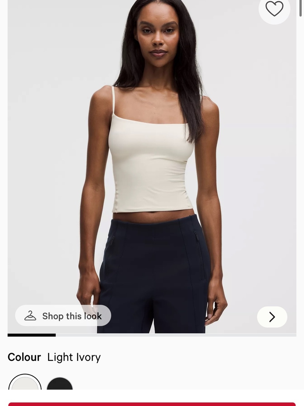lululemon athletica Light Ivory Slim-Strap Crop Cami
